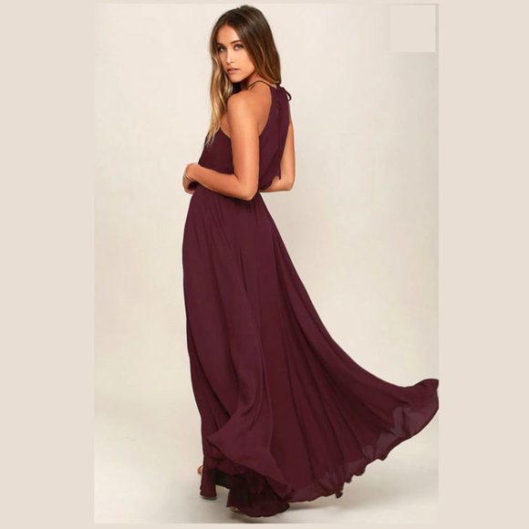Lulus Essence of Style Plum Purple Maxi Dress S - Picture 4 of 5